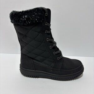 Tundra Big Kids’ Argentia Black Winter Boots, Girls’ Size 3 M